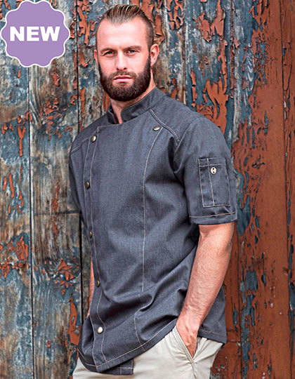 Kurzarm Kochjacke Jeans-Style