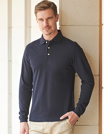 Long Sleeved Cotton Piqué Polo Shirt