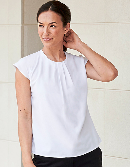 Ladies´ Pleat Front Short Sleeve Blouse